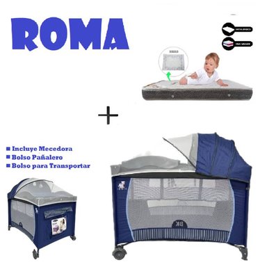 CUNA CORRAL ROMA-COLCHON P -AZUL