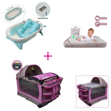 CUNA CORRAL VERONAROSADO-COLCHONROSA-BAÑERA C