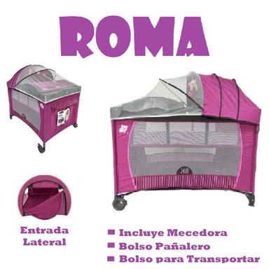 CUNA CORRAL PARA BEBE ROMA -MORADO