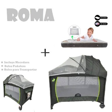 CUNA CORRAL ROMA-COLCHON P -PLOMO