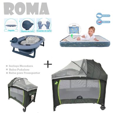 CUNA CORRAL ROMA-COLCHON A-BAÑERA C -PLOMO