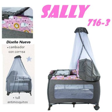 CUNA CORRAL MECEDORA BOLSILLO PAÑALERO SALLY-ROSA