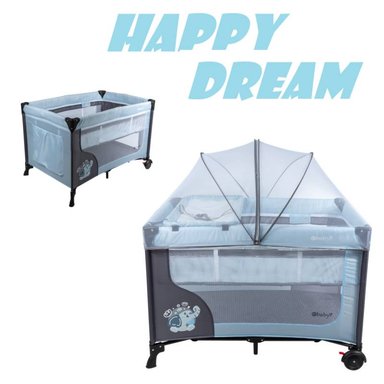 CUNA CORRAL CON CAMBIADOR HAPPY DREAM -CELESTE