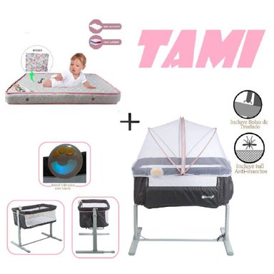 EBABY CUNA COLECHO TAMI EB756-COLCHON R-ROSA