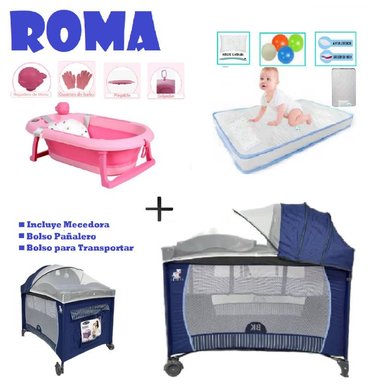 CUNA CORRAL ROMA-BAÑERA R-COLCHON C-AZUL