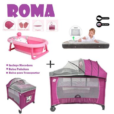 CUNA CORRAL ROMA-BAÑERA R-COLCHON P-MORADO