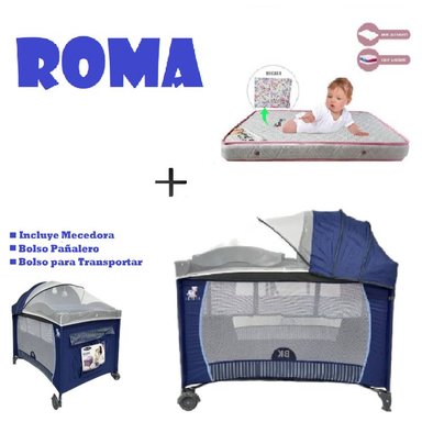 CUNA CORRAL ROMA-COLCHON R -AZUL