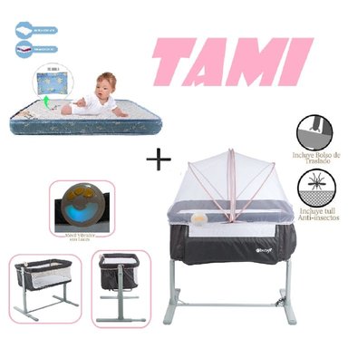 EBABY CUNA COLECHO TAMI EB756-COLCHON A-ROSA