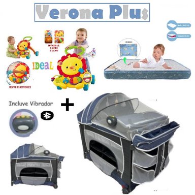 CUNA VERONA PLUS -COLCHON A- ANDADOR LEON- AZUL