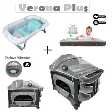 CUNA VERONA PLUS VIBRADOR -BAÑERA C-COLCHON P-PLOMO