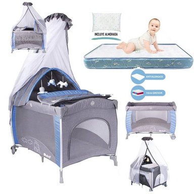 CUNA CORRAL NOA  COLCHON CELESTE