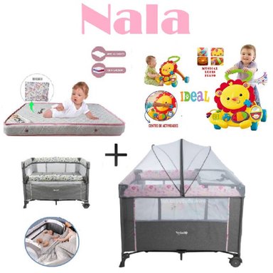 CUNA CORRAL NALA -COLCHON R-ANDADOR LEON-ROSADO