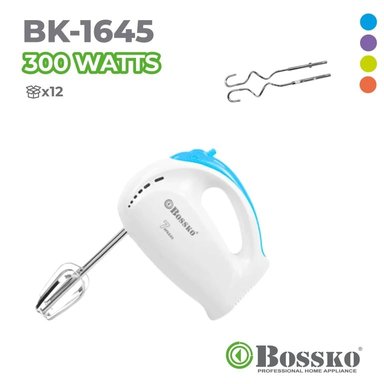 BATIDORA DE MANO BOSSKO 300 WATS BK-1645  CELESTE