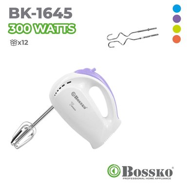 BATIDOR A MANO BOSSKO BK-1645 MORADO 300 WATS