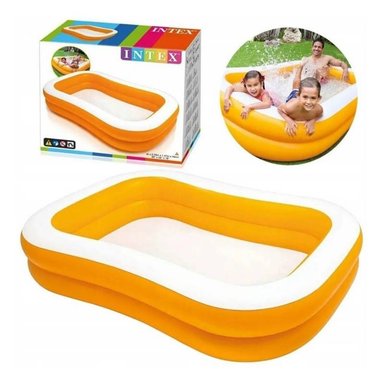 PISCINA INFLABLE INTEX RECTANGULAR NARANJA