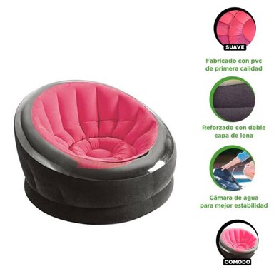 SILLA 68582NP 122X127X81 EMPIRE INFLABLE ROSA 3 PZ - 1