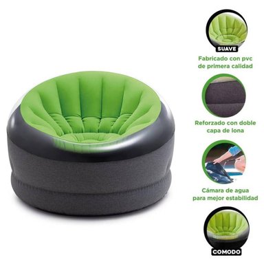 SILLA 68582NP 122X127X81 EMPIRE INFLABLE VERDE 3 PZ - 1