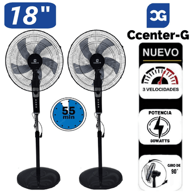 VENTILADOR 80 W PACK PEDESTAL 18' PULGADAS SILENCIOSO ATS TEMPORIZADOR