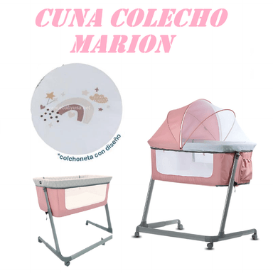 CUNA COLECHO MARION ACERO ROSA NUEVA CON DISEÑO
