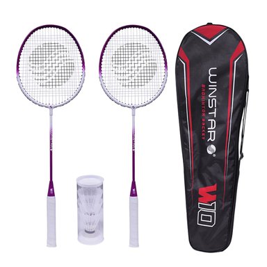 RAQUETA BÁDMINTON WIN-RB-600 ALUMINIO 2 PCS + 3 PLUMILLAS + FUNDA W10 WINSTAR