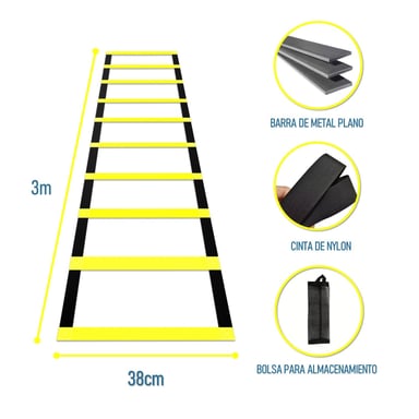ESCALERA ENTRENAMIENTO AGILIDAD Y COORDINACIÓN CON FUNDA TODO DEPORTE - 3