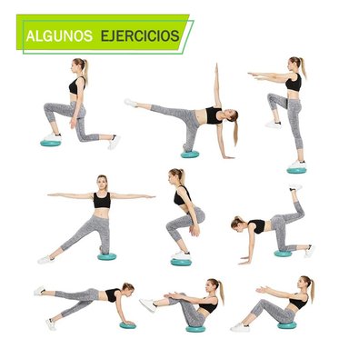 DISCO DE EQUILIBRIO CON INFLADOR PILATES YOGA FITNESS-NEGRO - 4