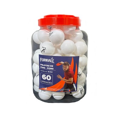 PELOTAS PARA PING PONG 3 ESTRELLAS POTE DE 60 PCS FUBBALL