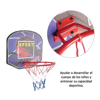 TABLERO DE BÁSQUET PARA PARED MÁS ARO, RED Y PELOTA OFICIAL TALLA #7 – RECREATIVO - 3