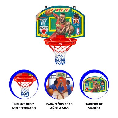 TABLERO DE BÁSQUET PARA PARED MÁS ARO Y RED – RECREATIVO - 2
