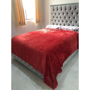 FRAZADA FLANNEL PESADA - ROJO GRANATE - 1