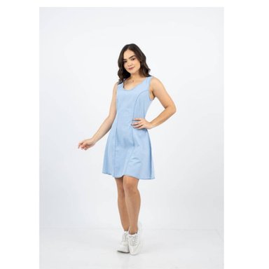 VESTIDO MIDI MUJER JEAN RIGIDO CORTE A - 1