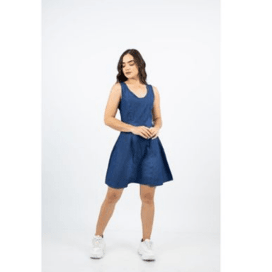 VESTIDO MIDI MUJER JEAN RIGIDO CORTE A - 2