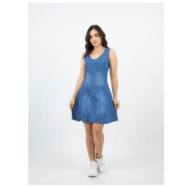 VESTIDO MIDI MUJER JEAN RIGIDO CORTE A - 3