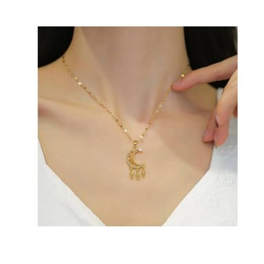 COLLAR LUNA.  LAMINADO EN ORO DE 18K