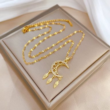 COLLAR LUNA - BAÑADO EN ORO 18KG