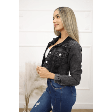 BOLERO DENIN RASGADO PLOMO- DAMA - 1