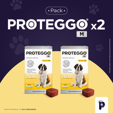 ANTIPULGAS PARA PERROS PROTEGGO M DE >40 – 56 KG - PACK X 2