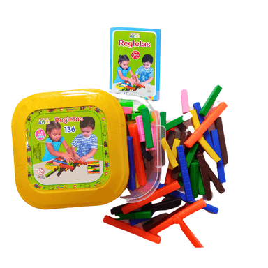 REGLETAS DE CUISENAIRE FRACCIONADAS DE PLÁSTICO 136 PIEZAS
