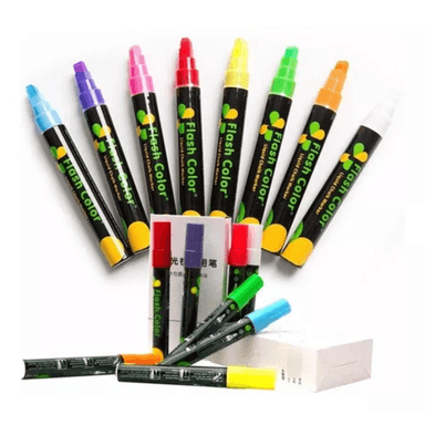 PLUMONES DE TIZA LIQUIDA SET DE 8 COLORES NEÓN