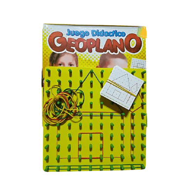 GEOPLANO DE MADERA PARA NIÑOS JUEGO EDUCATIVO DIDACTICO CON GOMAS ELASTICAS.