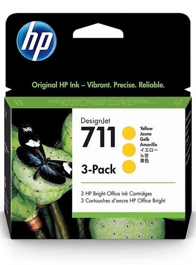 TINTA HP CZ136A AMARILLO 711 YELLOW 3 PACK 29 ML