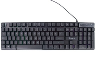 TECLADO GAMER TEROS TE-4072G, RGB, USB, NEGRO - 1