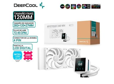 REFRIGERACION LIQUIDA DEEPCOOL MYSTIQUE 240 WH ARGB, PANTALLA - 1