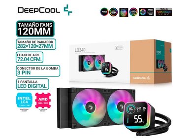 REFRIGERACION LIQUIDA DEEPCOOL LQ240, PANTALLA, ARGB - 1