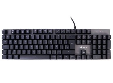 TECLADO GAMER TEROS TE-4074G, RGB, USB 2.0, NEGRO - 1