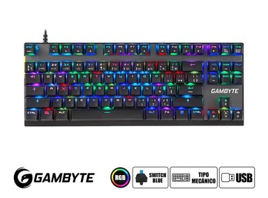 TECLADO GAMER GAMBYTE CRYPTON (TC-GRCRYPXL-MT) MECANICO, SWITCH BLUE, RGB, NEGRO - 1