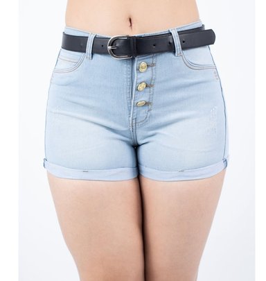 SHORT MUJER BENCUS JEANS CELESTE CLARO CLASICO JEAN PUSH UP - 3