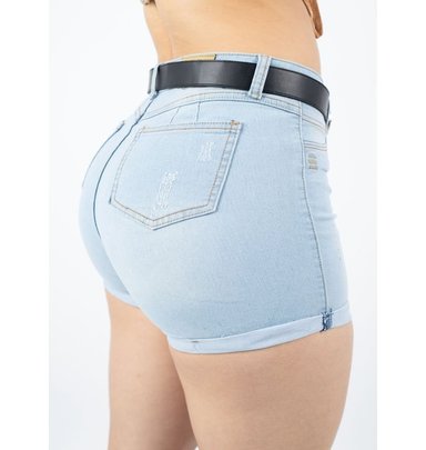 SHORT MUJER BENCUS JEANS CELESTE CLARO CLASICO JEAN PUSH UP - 6