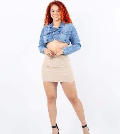 CASACA MUJER BENCUS JEANS AZUL CROP - 4