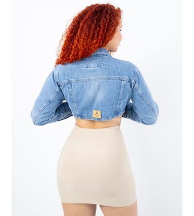 CASACA MUJER BENCUS JEANS AZUL CROP - 5
